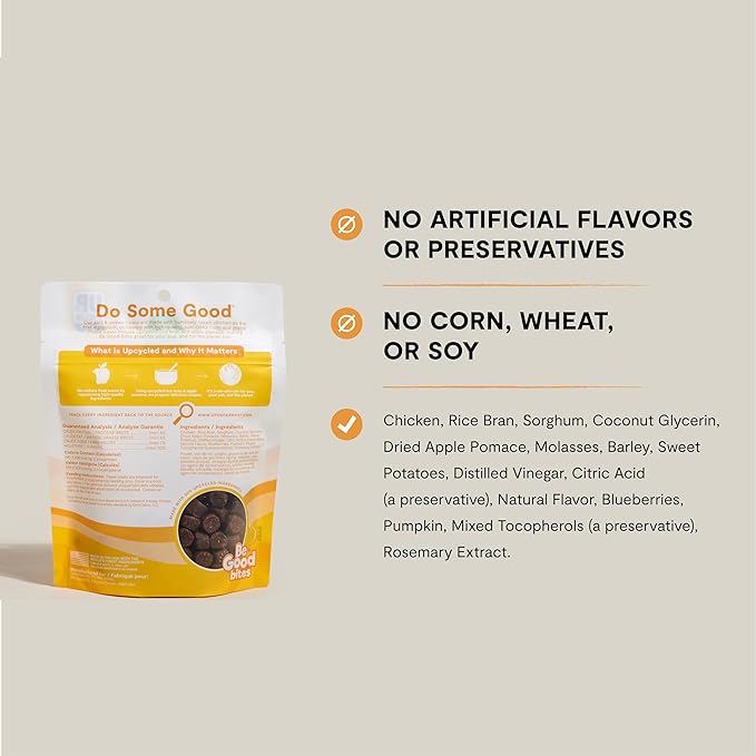Open Farm, Be Good Bites, Soft Dog Training Treats, Small & Chewy, Made with Ethically & Sustainably Sourced Ingredients, Non-GMO Fruits & Grains, Chicken Recipe, 6oz Pouch