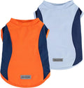 Fitwarm 2 Pack UPF 50+ UV Sun Protection Dog Shirt, Quick Dry Summer Dog Clothes for Small Dogs Boy Girl, Reflective Label, Lightweight Breathable Cooling Vest, Pet Cat Outfit, Orange, Blue, XS