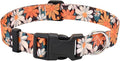 Floral Dog Collar, Adjustable Soft Nylon Pet Collar for Small Medium Large Dogs, Cute Flower Pattern Dog Collar for Girl Boy Dogs(Retro Bloom,L)