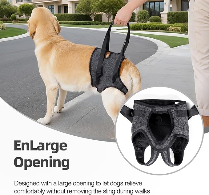 Dog Sling for Large Dogs Hind Leg Support, Adjustable Soft Padded Harness for Weak, Injured, or Disabled Back Legs, Helps Support Senior, Arthritic, and Mobility-Impaired Dogs (X-Large)