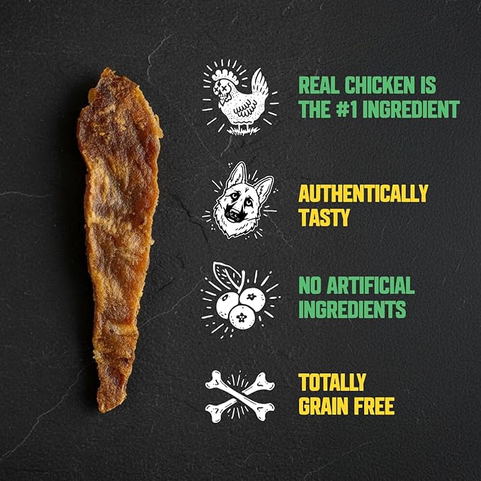 Junkyard Jerky Dog Treats, Soft and Chewy Healthy Snack for Puppies and Adult Dogs, Made with Real Chicken and Cranberries, with Antioxidants, Grain Free, Natural Ingredients, 14 oz