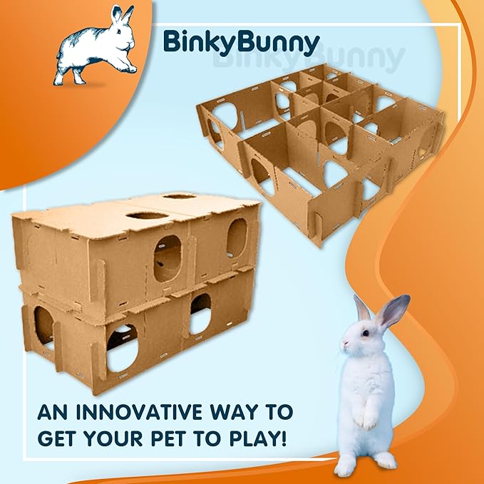 BINKYBUNNY Maze Haven - Rabbit Houses, Bunny Toys, Guinea Pig Castle, Chinchilla Playhouse