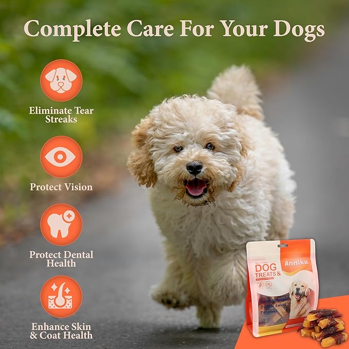 Annika Duck & Sweet Potato Wrapped Dog Treats – Healthy Low Fat, High Protein Jerky Chews, Grain-Free Training Snacks & Dental Treats for Medium & Large Dogs, 11.6 oz (Duck Wrapped Sweet Potato)