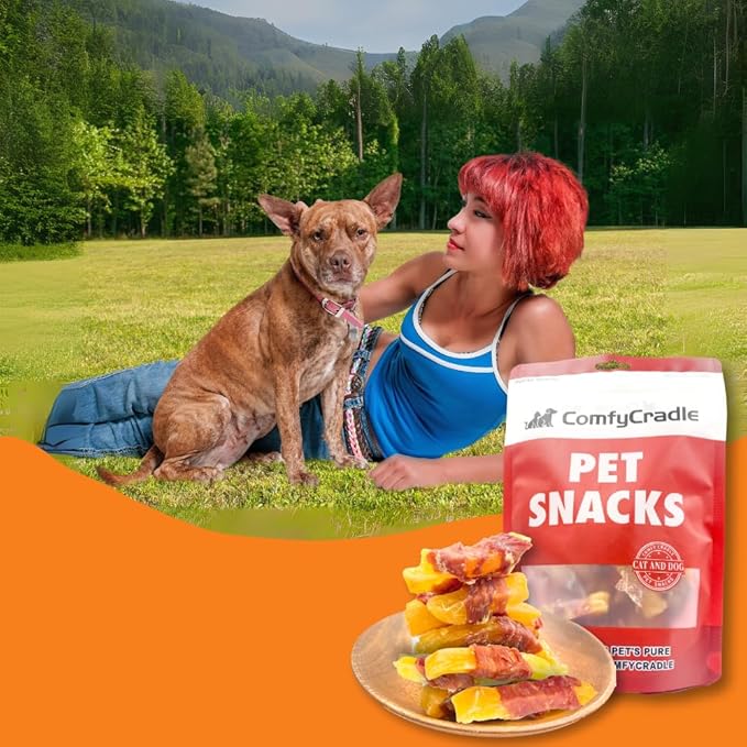 Duck Wrapped Sweet Potato Dog Treats, Grain-Free Novel Protein Chewy Snacks, Real Duck & Vegetable Treats for Sensitive Dogs, 7.05 Ounce