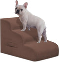 Mesa Lemon Dog Steps for Small Dogs, 3-Step Pet Ramp Stairs for High Beds and Sofa, Non-Slip Pet Stairs for Small Dogs and Cats, Removable and Easy to Clean Cover, Coffee