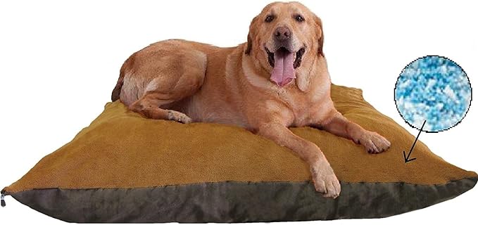 55"X47" XXXL Sudan Brown Jumbo Orthopedic Micro Cushion Memory Foam Pet Bed Pillow for XLarge Dog with 2 External Covers + Waterproof Internal Cover
