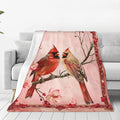 Red Cardinal Cute Decor Throw Blanket Gifts for Girls Boys - Super Warm Soft Plush Lightweight Fleece Flannel Blanket for Kids Adults - 60"X50"