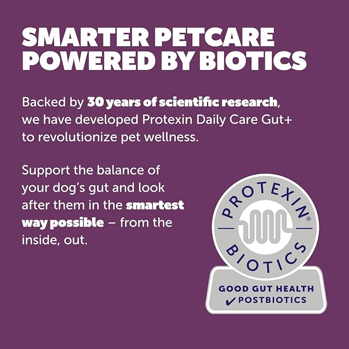Protexin Daily Care Gut+ Calming | 60 Dog Chews, Trout and Kale Flavor Dog Supplement | Probiotics for Dogs, Dog Postbiotics