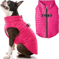 Gooby Puffer Vest Dog Jacket - Pink, Large - Ultra Thin Zip Up Wind Breaker with Dual D Ring Leash - Water Resistant Small Dog Sweater Coat - Dog Clothes for Small Dogs Boy or Medium Dogs, (20.75")