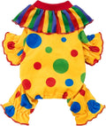 Fitwarm Halloween Dog Clown Costume, Funny Clothes for Small Dogs Girl Boy, Pet Outfit, Yellow, Medium