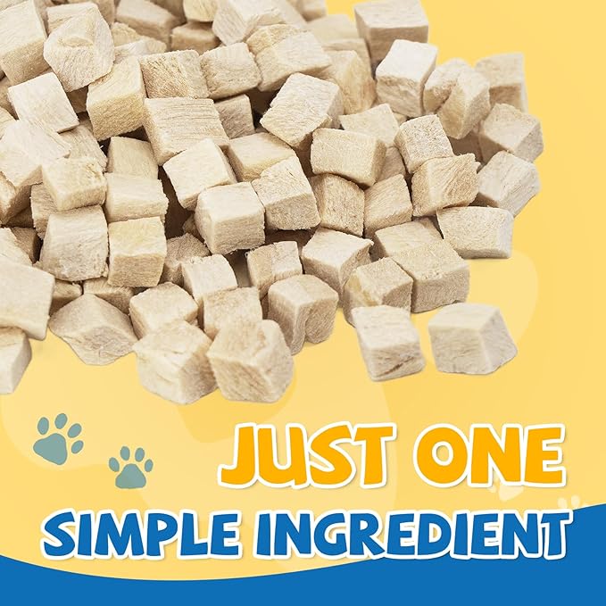 gazeupon Freeze Dried Chicken Dog Treats, Single Ingredient, High Protein Training Treats & Food Topper for Picky Eaters, Grain Free All Natural Snacks for Puppies and Adult Dogs, 10.58 oz