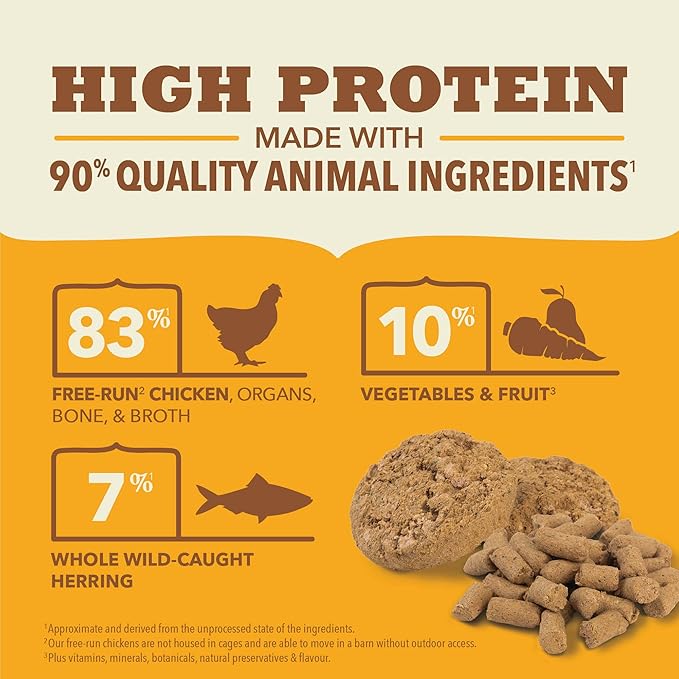 ACANA Grain-Free High Protein Freeze Dried Dog Food & Topper Free-Run Chicken Recipe Patties 14oz Bag