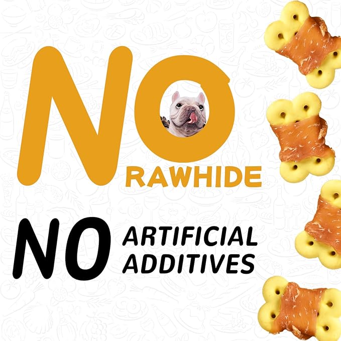 PAWUP Dog Treats Chicken Wrapped Pumpkin Biscuits, Rawhide Free w/Taurine Low Fat Chewy Training Treats,12.5 oz