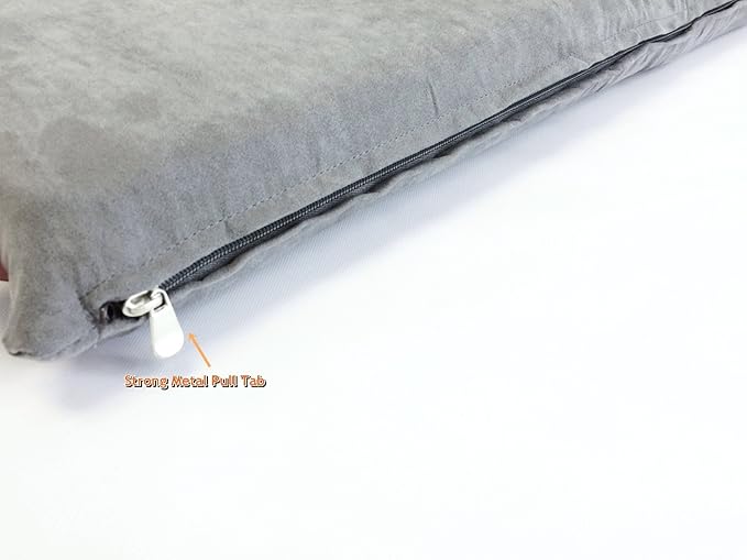 Luxurious Comfort Pet Dog Bed External Cover for Small and Large Dogs - Cover ONLY (47"x29" (45"x27"x3"), Suede - Gray)