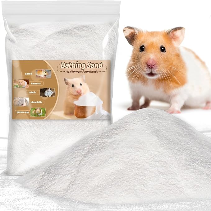 Sukh 31OZ Hamster Sand Bath - Fine Desert Sand Hamster Bedding Reptile Silica Sand Gerbil Hideout for Hamster Chinchillas Gerbil Syrian Mice Small Animals Small Pets