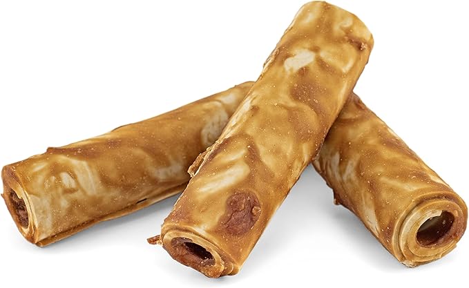 CHOMP 'EMS Chicken Hide Free Dog Chews - Rawhide Free Dog Treats - No Hide Alternative Chew Treat for All Life Stages, Roll, 4", 2 Count