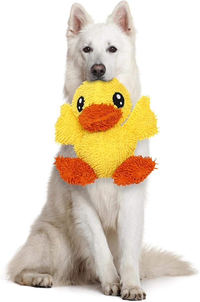 MIGHTY- Microfiber Ball - Farm – Made with Squeaker Balls and Minimal Stuffing. Strong & Tough. Interactive Play. Machine Washable & Floats (Duck, Large 2 Pack)