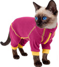ROZKITCH Cat Onesie, Jumpsuit Cat Bodysuit Post Surgery Full Body Coverage Onesie After Surgery Female Stopping Pet from Scratching or Licking Rosered S