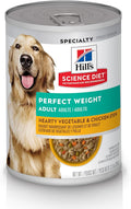 Hill's Science Diet Adult Perfect Weight Wet Dog Food, Hearty Vegetable & Chicken Stew in Gravy, 12.5 oz. Cans, 12-Pack