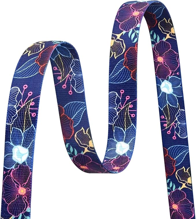 Floral Dog Collar, Adjustable Soft Nylon Pet Collar for Small Medium Large Dogs, Cute Flower Pattern Dog Collar for Girl Boy Dogs(Cyber Bloom,S)