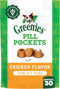 Greenies Pill Pockets for Dogs Small Size, Tablet Pill Treats for Dogs, Chicken Flavor, 3.2 oz. Pouch