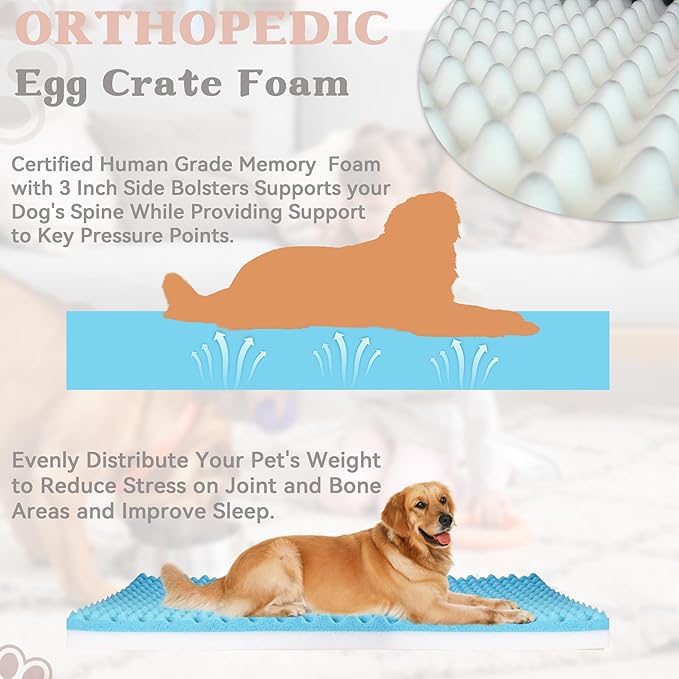 2 in 1 Foldable Human & Dog Bed, 72"x48"x11" Extra Large Orthopedic Memory Foam Bed for Adults & Pets, Ultimate Comfort Washable Fur & Blanket, Brown