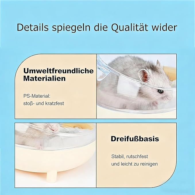 Meow&Woof Hamster Sand Bath Container, Large Sandbox Toilet Gerbil Batheoom, Tiny Chinchilla Dust Bathtub Sand Bath Box for Hamster Cage Accessories 6.5 Inch - Blue