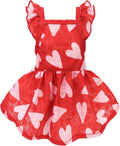 Fitwarm Valentines Day Sweet Heart Dog Dress, Dog Holiday Outfit, Dog Clothes for Small Dogs Girl, Pet Chihuahua Apparel, Red, Pink, XS