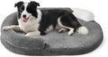 JOEJOY Orthopedic Dog Bed Medium Size Dogs, Waterproof Washable Oval Dog Beds with Removable Cover, Egg-Crate Memory Foam Pet Bed with Bolster Sides & Non-Skid Bottom, Dark Grey, 28''x20''
