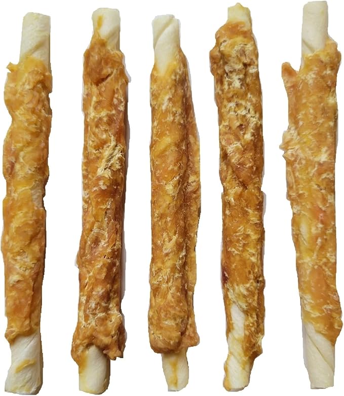 Butcher Shop 5” Chicken & Rawhide Twists Dog Treats (2 Pack - 8 oz per Pack)