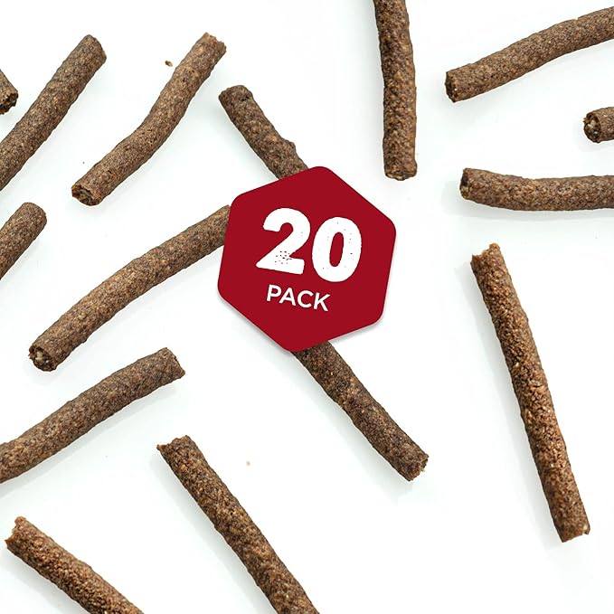 Premium Real Beef Snap Sticks - 20 Count (Pack of 1) - 100% Natural, No Additives, USA Packed, Easy to Digest, Rawhide-Free, High Protein, Great for Puppy Training