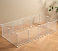 LURIVA Transparent Clear Small Animal Playpen, Guinea Pig Cages, Puppy Dog Playpen, Pet Playpen, Rabbit Bunny Indoor Fence Pen Enclosure, White Clear Plastic Playpen,12X12 Inch, 12Panels