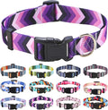 Dog Collar with Bohemia Floral Tribal Geometric Patterns - Soft Ethnic Style Collar Adjustable for Small Medium Large Dogs(Purple Arrow,M)