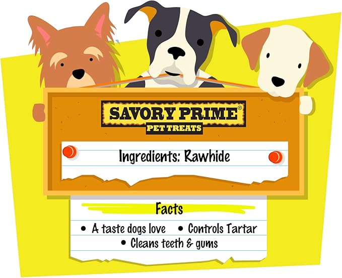 Savory Prime 990 White Supreme Retriever Roll Dog Treats, 6 Pack