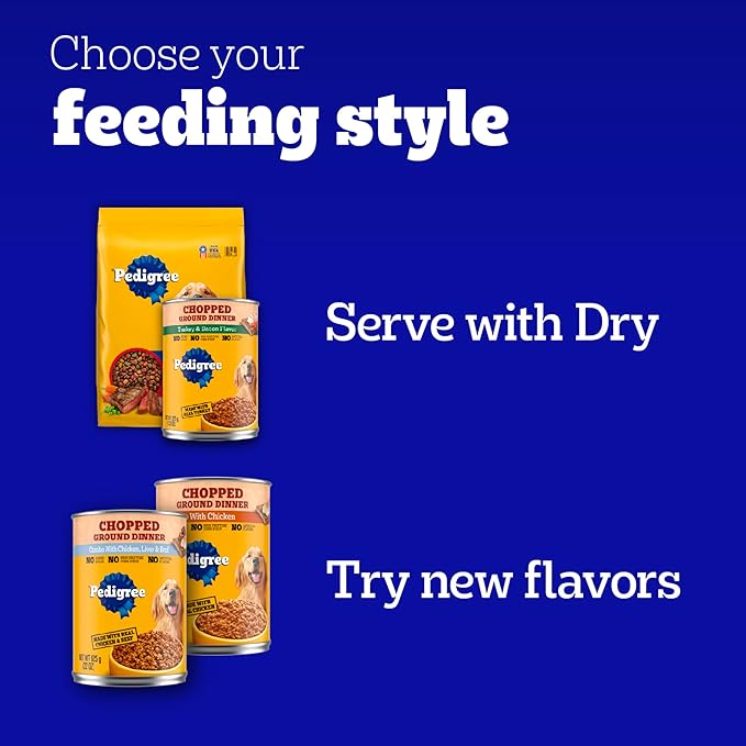 Pedigree Wet Dog Food, Choice Cuts Adult Canned Dog Food, Steak & Vegetable Flavor, 13.2 oz. Cans, 12 Count