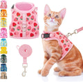 BINGPET Cat Harness and Leash Set Escape Proof, Fashionable Adjustable Mesh Harness for Walking, Soft Cute Breathable Easy Control Cat Vest for Kitten Puppy Small Medium Large Cats