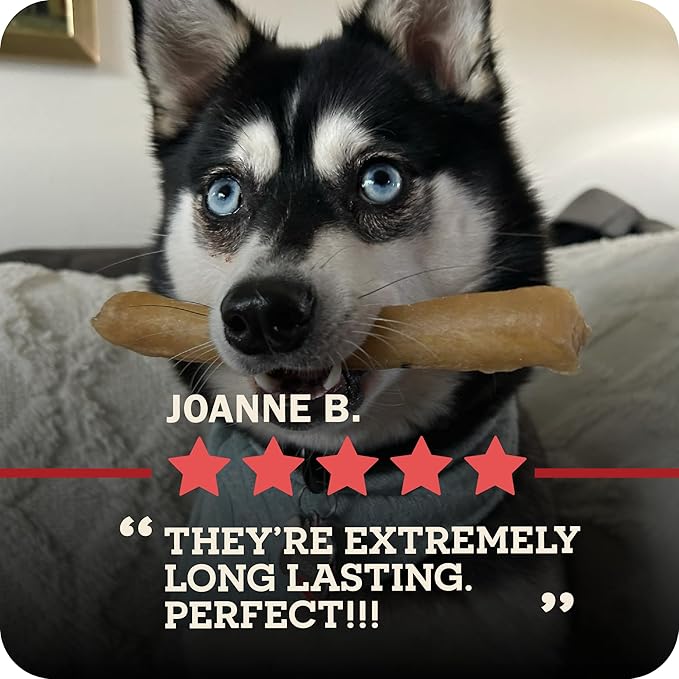Redbarn Pet Products Natural Large Collagen Sticks for Dogs - Long Lasting Alternative to Traditional Rawhide & Bully - Supports Joint, Skin, & Coat Health - Case of 35