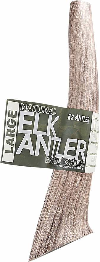 Elk Antlers for Dogs – Large Whole (7.5-9 Inch), Durable Chew for Aggressive Chewers, USA Sourced, Naturally Shed & Ethically Harvested