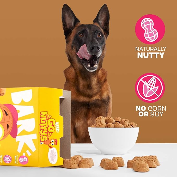Barkbox Go Nutty - Soft-Baked Honey Peanut Treats with Natural Nutty Goodness, Nutritious Grains, No Corn, or Soy - 24oz Box