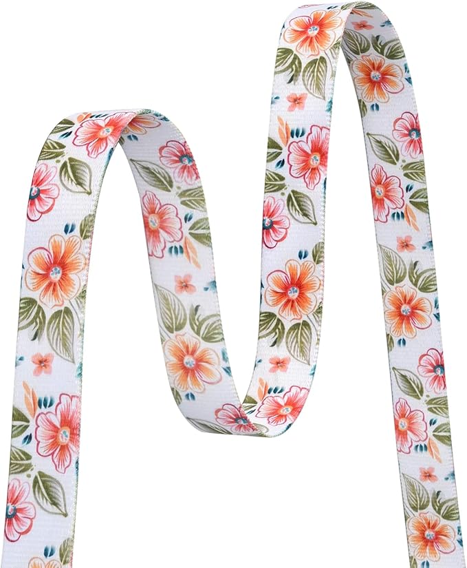 Floral Dog Collar, Adjustable Soft Nylon Pet Collar for Small Medium Large Dogs, Cute Flower Pattern Dog Collar for Girl Boy Dogs(Meadow Leaf,L)