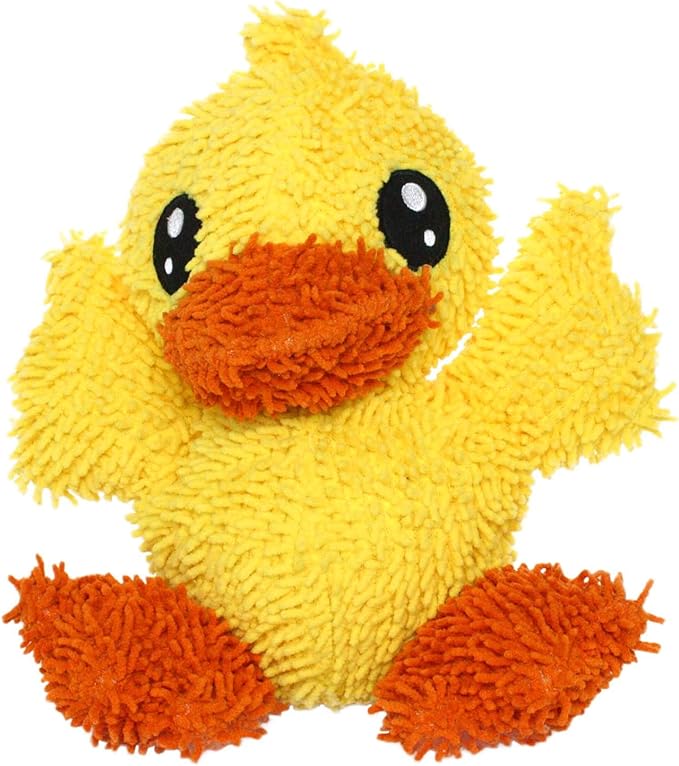 MIGHTY- Microfiber Ball - Farm – Made with Squeaker Balls and Minimal Stuffing. Strong & Tough. Interactive Play. Machine Washable & Floats (Duck, Large 2 Pack)