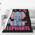 Just A Girl Who Love Elephants Blanket Funny Bady Elephant Decor Throw Blanket Gifts for Girls Boys Super Warm Soft Plush Fleece Flannel Blanket Couch Bedding Blanket for Adults Kids Women Men 80"X60"