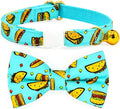 Taco Cat Collar Bow Tie, Breakaway Safety Collar, Wedding/Birthday Cat Accessories, Adjustable Bowtie, Removable Jingle Bell