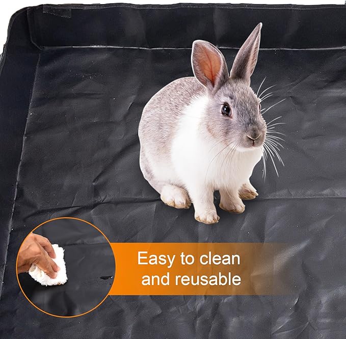 Guinea Pig Cage Bottom Tarp for C&C Grids Habitat Cage Panel, 47x24 inches Guinea Pig Cage Liner Base, Washable Small Animal Cage Bedding for Rabbits Hamsters Hedgehogs Ferrets Small Pets(No Cage)