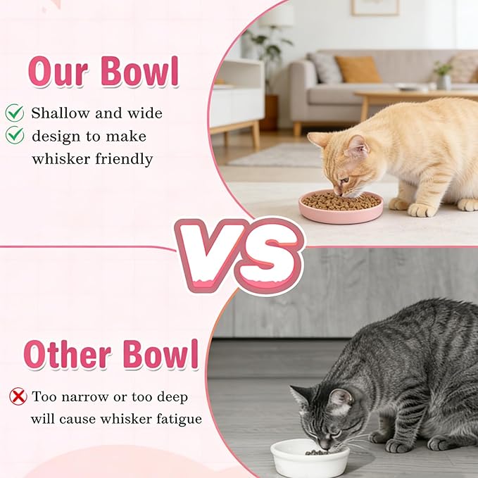Silicone Dog Bowl Shallow Cat Food Bowls, 6 Inch Wide Cat Bowls Whisker Friendly, No Spill Less Mess Dog Plates for Dry and Wet Food, Set of 3 Puppy Bowls for Small Dogs and Cats