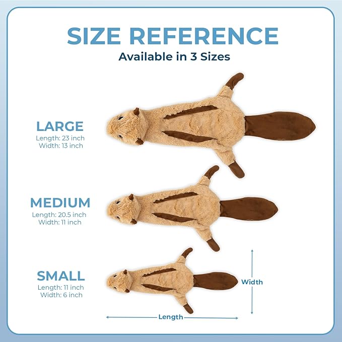 Best Pet Supplies Squeaky Dog Toys with Soft Durable Fabric for Small, Medium and Large Pets Interactive Toy for Indoor Play, Supports Active Biting and Play - Squirrel, Large