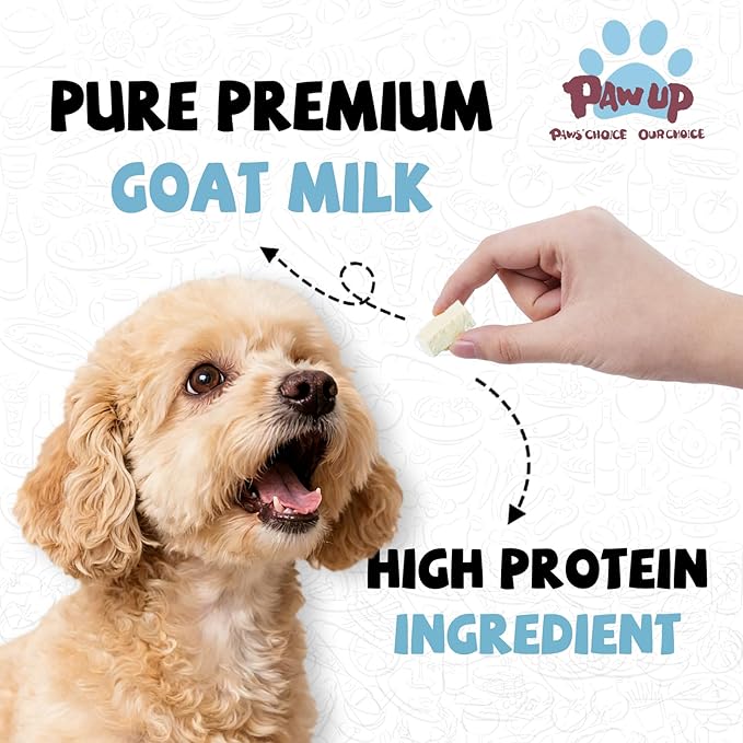 PAWUP Freeze Dried Dog Treats, Goat Milk Yogurt Flavor, Gentle Goat Milk Dog Snacks for Sensitive Stomachs Puppies, 2.8 oz