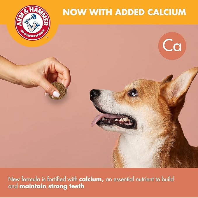 Arm & Hammer for Pets Mighties by TREADZ, Dental Treats for Dogs with Baking Soda & Calcium, Help Fight Bad Breath, Plaque & Tartar, Mint, Tough Puffer Shaped, 7 Pcs - 2 Pack