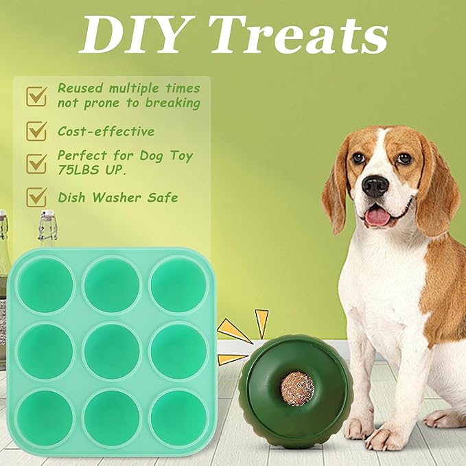 9Cavities Silicone Dog Treat Mold for Woof Pupsicle & Power Chewer Pupsicle, Frozen Dog Treat Molds for Making Refill Treats 75lbs & Up(Extra Large)