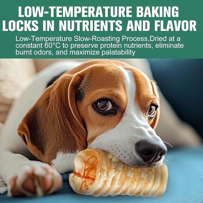 6 Inch Beef Trachea Dog Chews (6pcs - 8oz)-Trachea Dog Treats,Digestible and Safe Chews for Dogs - Natural High Protein for Medium & Large Dogs,Teeth Grinding & Cleaning, Supports Dental Health